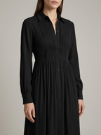 Women’s Button Front Maxi Dress – Long Sleeve Summer Dress