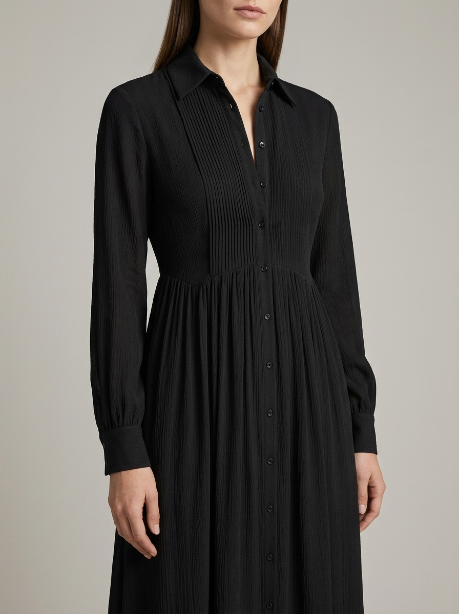 Women’s Button Front Maxi Dress – Long Sleeve Summer Dress