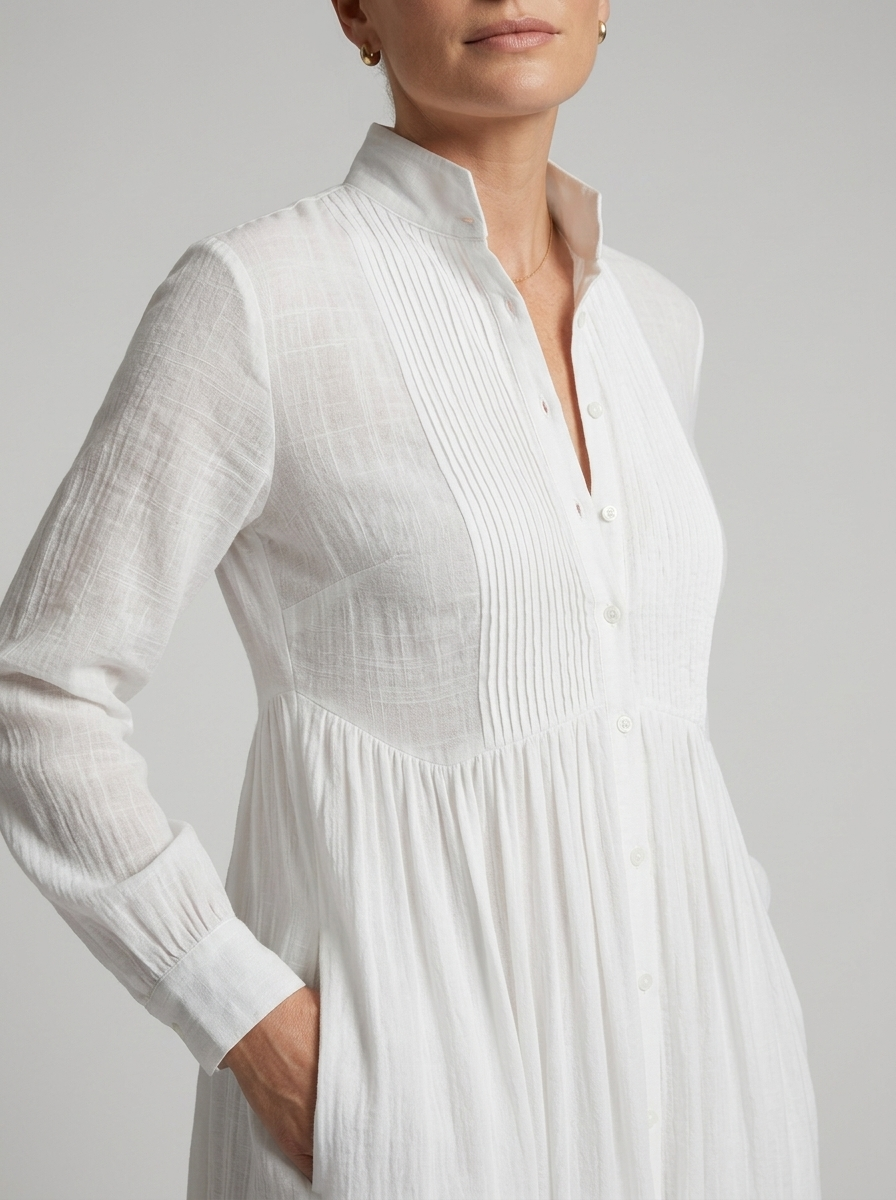 Women’s Button Front Maxi Dress – Long Sleeve Summer Dress