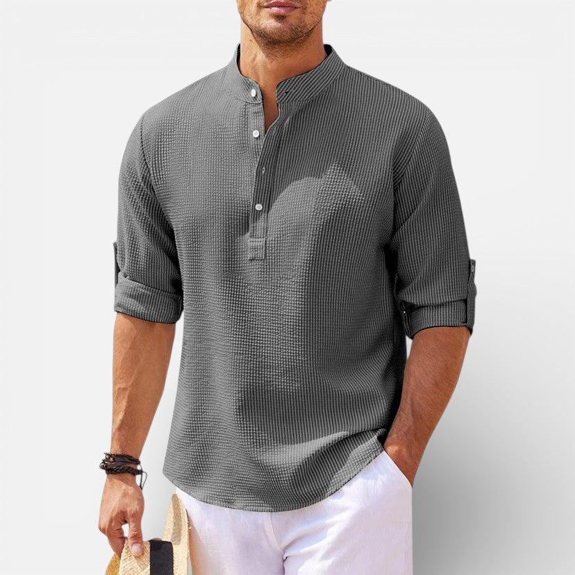 Men’s Henley Shirt Long Sleeve Classic Fit
