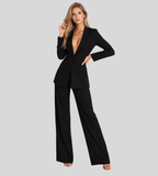 Women's Tailored Blazer & Wide Leg Trouser Suit Set