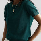 Women’s Knit Top Wool Blend Comfortable Classic Fit