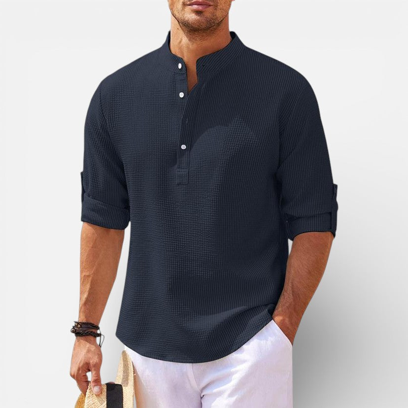 Men’s Henley Shirt Long Sleeve Classic Fit