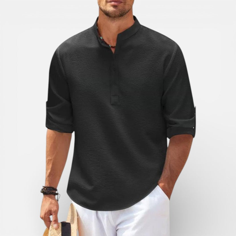 Men’s Henley Shirt Long Sleeve Classic Fit