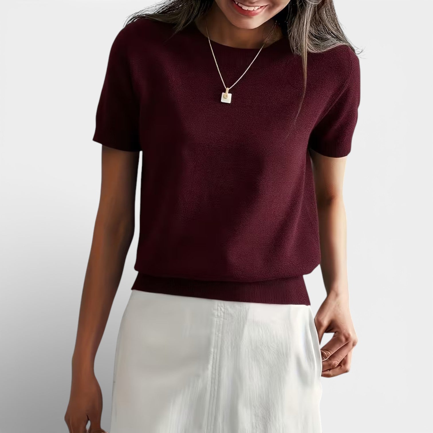 Women’s Knit Top Wool Blend Comfortable Classic Fit