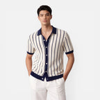 Felorro | Men’s Striped Knit Polo Shirt Lightweight Summer Classic Fit