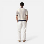 Felorro | Men’s Striped Knit Polo Shirt Lightweight Summer Classic Fit