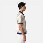 Felorro | Men’s Striped Knit Polo Shirt Lightweight Summer Classic Fit