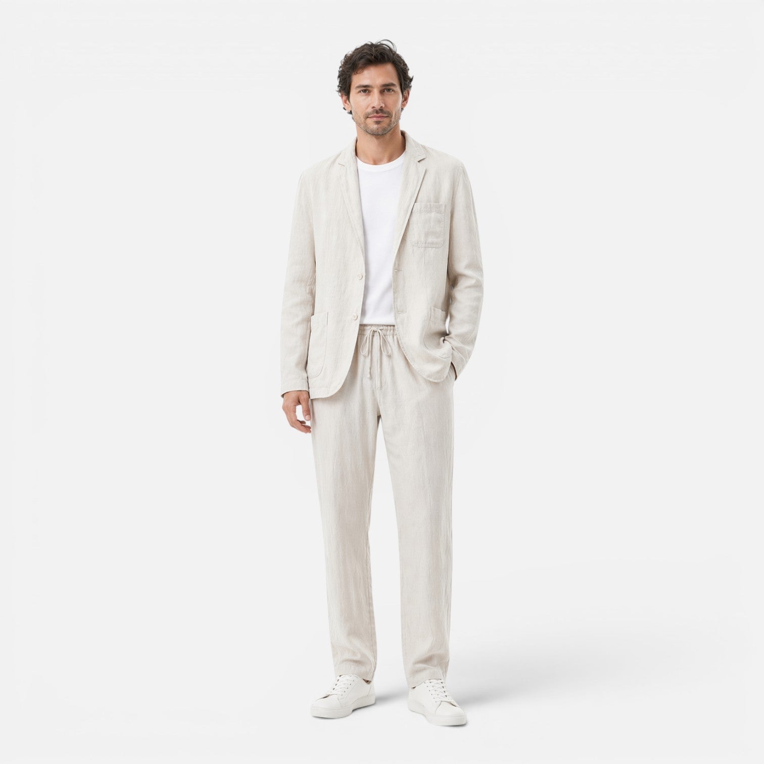 Felorro | Men’s Linen Suit Set Lightweight Breathable Summer Classic Fit
