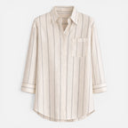 Women’s Striped Button Down Shirt Relaxed Fit Lightweight
