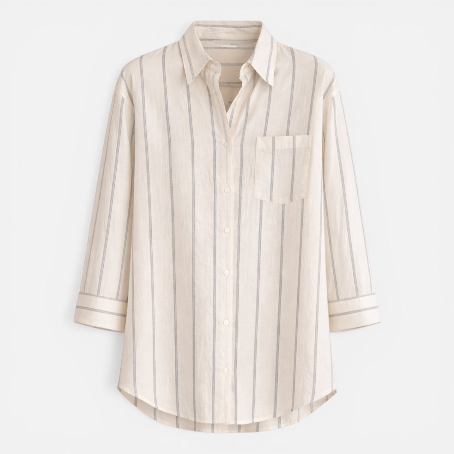 Women’s Striped Button Down Shirt Relaxed Fit Lightweight