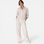 Women’s Striped Button Down Shirt Relaxed Fit Lightweight