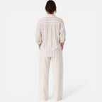 Women’s Striped Button Down Shirt Relaxed Fit Lightweight