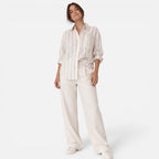 Women’s Striped Button Down Shirt Relaxed Fit Lightweight