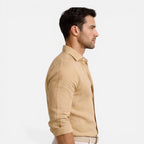 Felorro | Men’s Linen Cotton Blend Shirt Slim Fit Breathable Button Down
