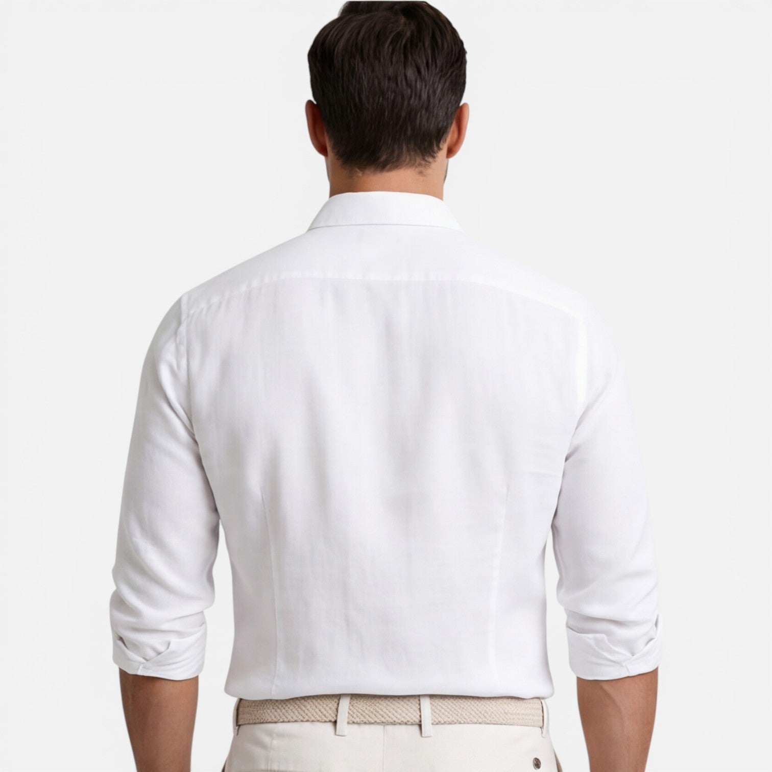 Felorro | Men’s Linen Cotton Blend Shirt Slim Fit Breathable Button Down