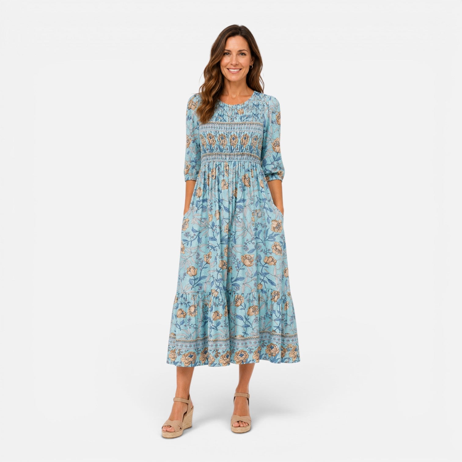 Felorro | Women’s Floral Midi Dress for Summer Casual