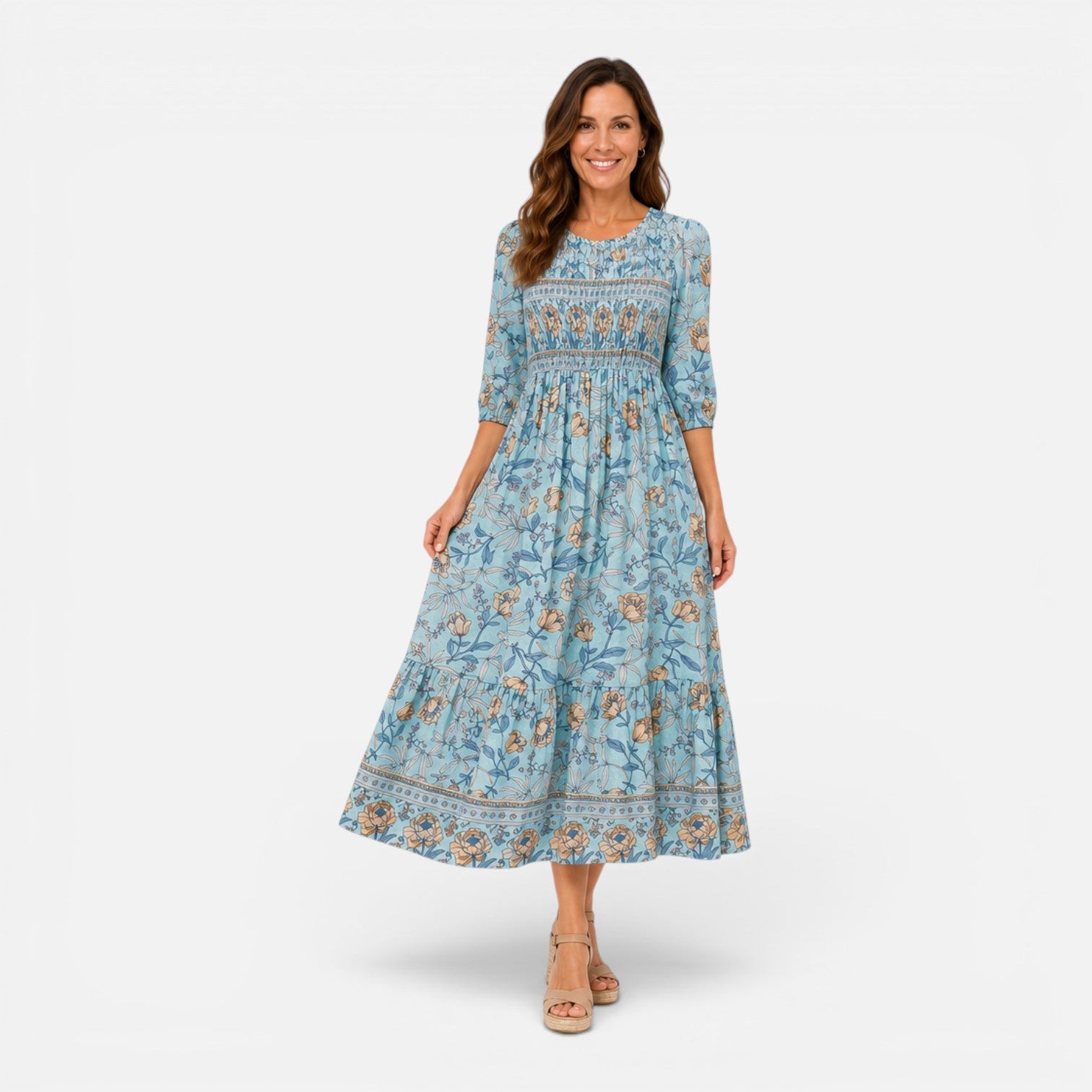 Felorro | Women’s Floral Midi Dress for Summer Casual