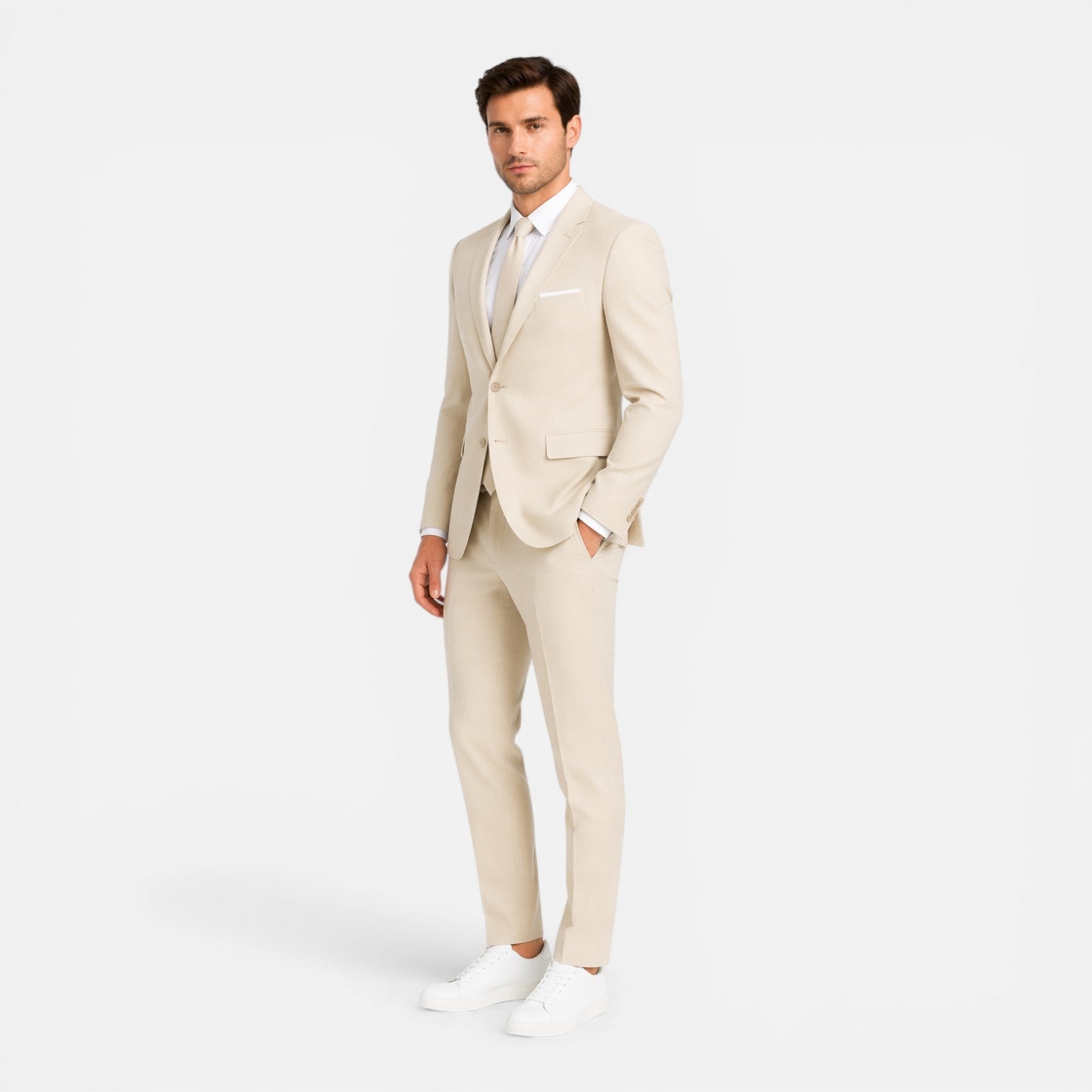 Felorro | Men’s Linen Suit Slim Fit Wedding Guest Formal Suit
