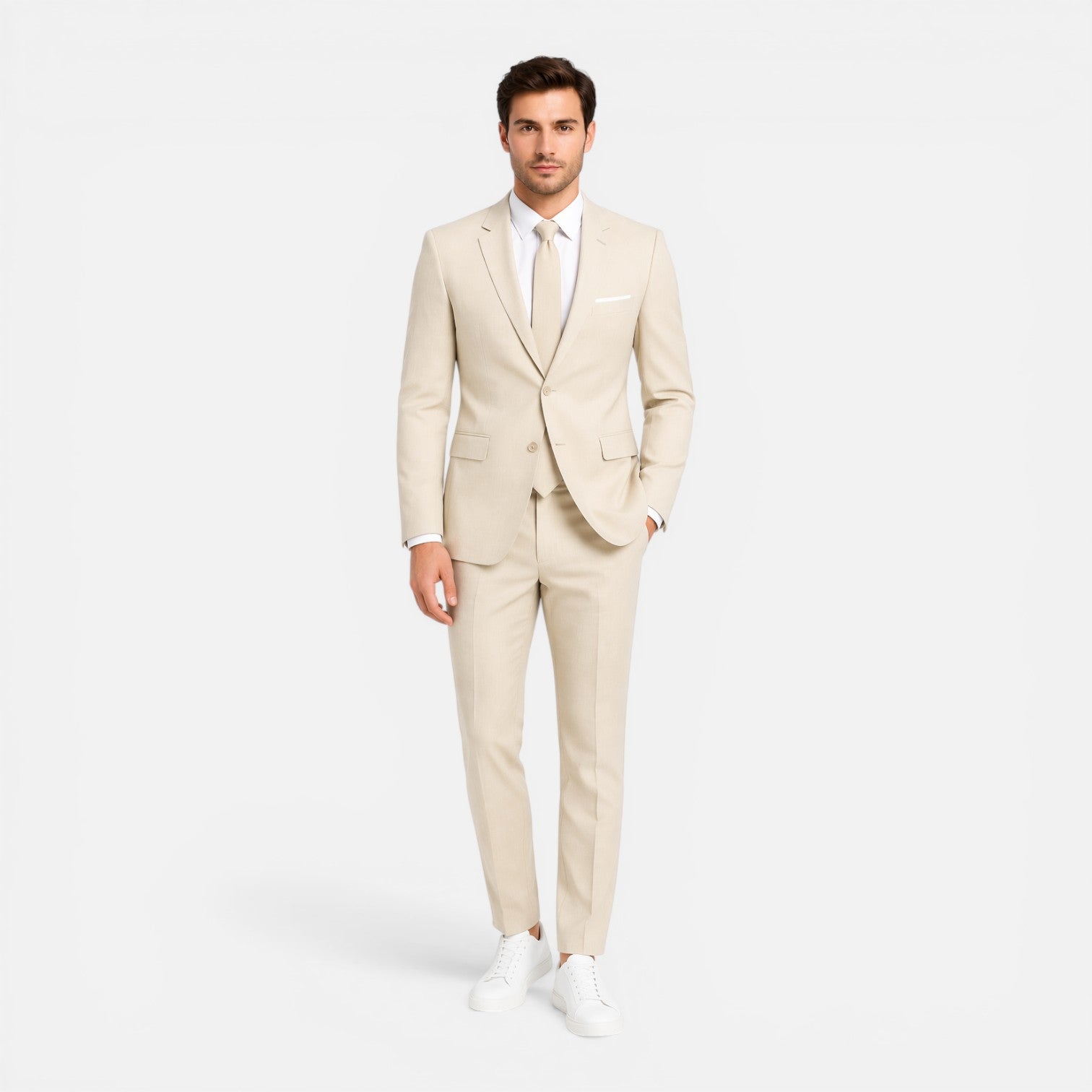 Felorro | Men’s Linen Suit Slim Fit Wedding Guest Formal Suit