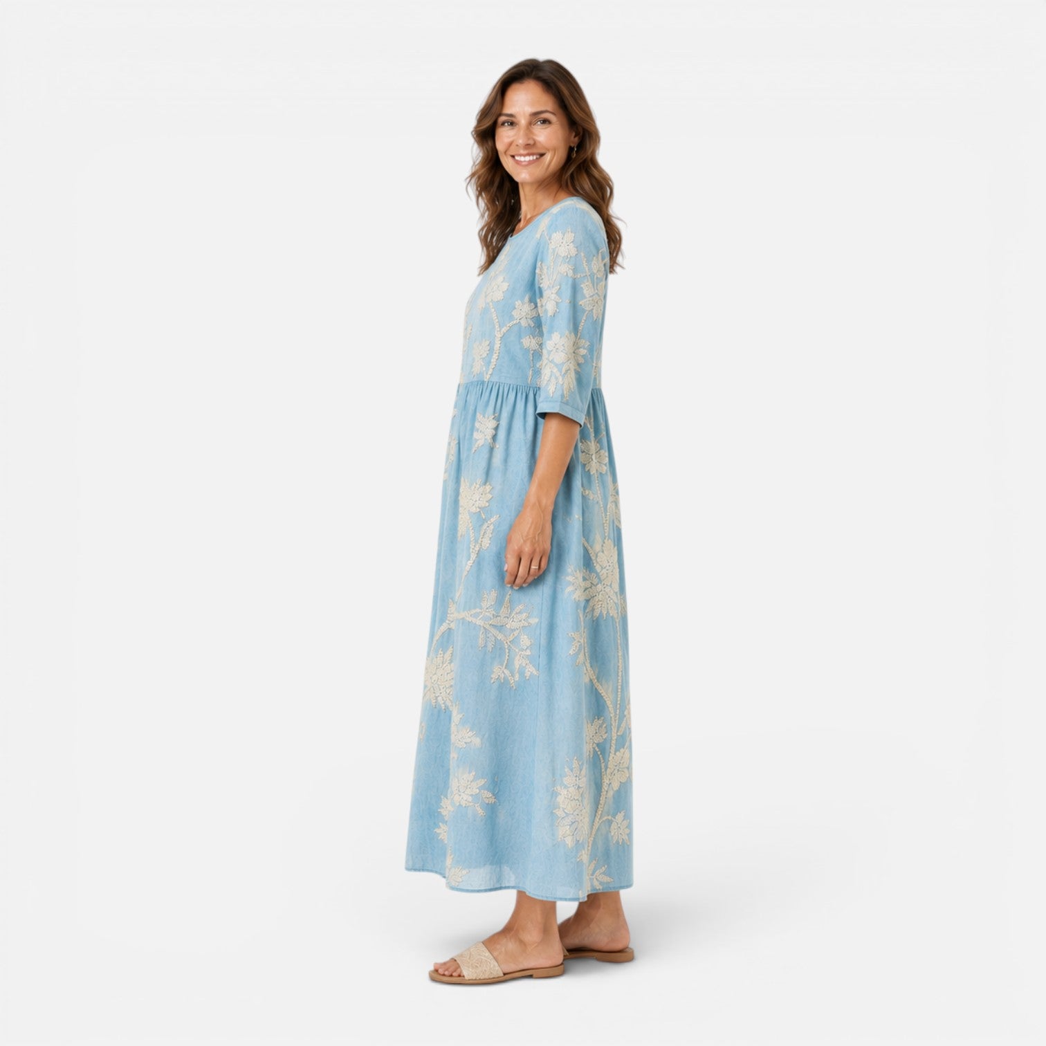 Felorro | Women’s Summer Floral Midi Dress Lightweight