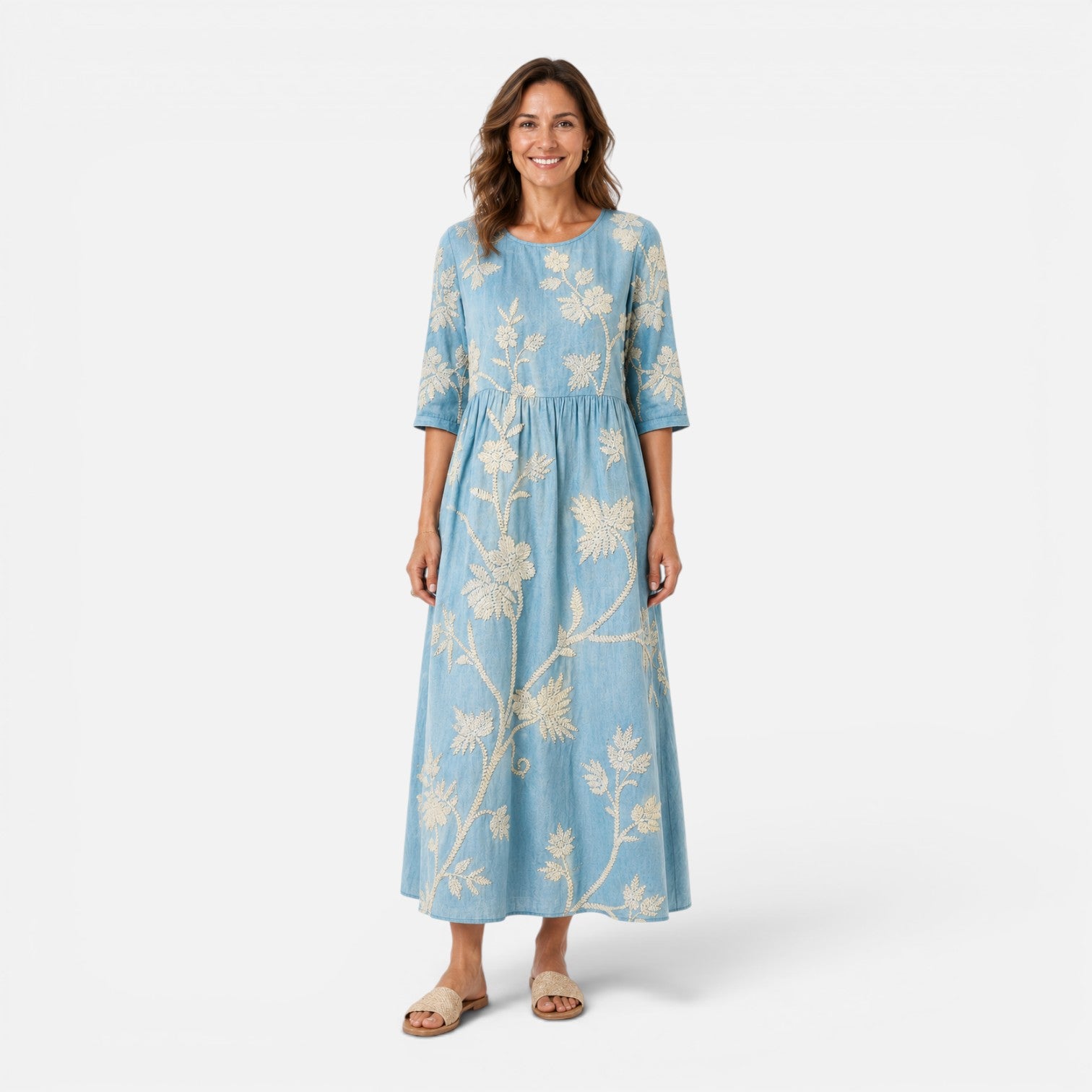 Felorro | Women’s Summer Floral Midi Dress Lightweight
