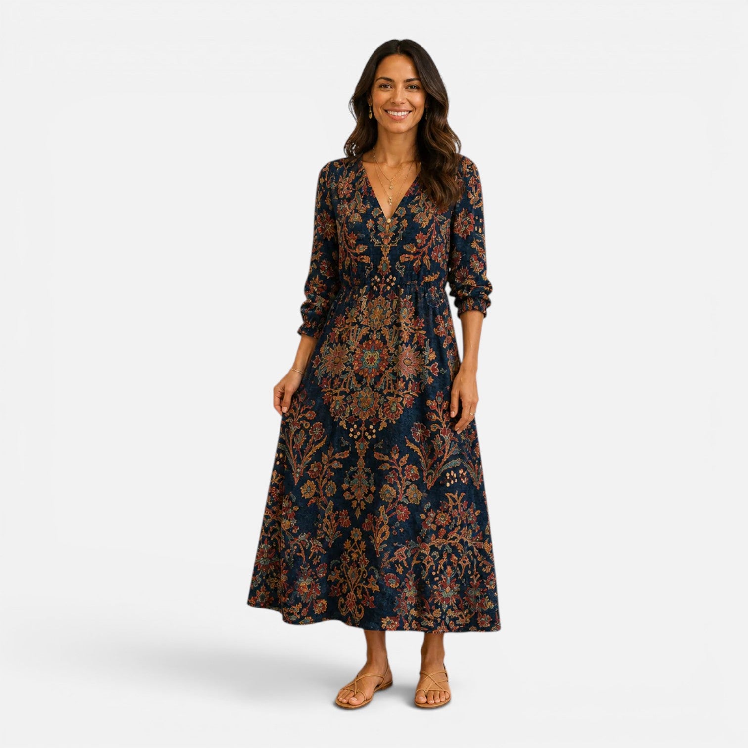Felorro | Women’s Floral Midi Dress Lightweight