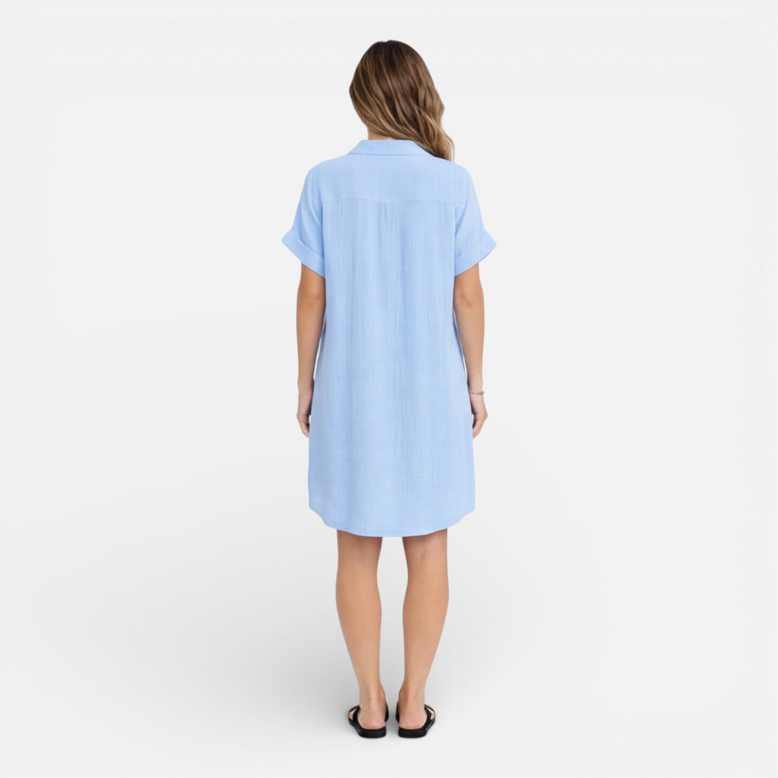 Felorro | Women’s Linen Shirt Dress with Pockets – Casual Summer Dress