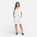 Felorro | Women’s Linen Shirt Dress with Pockets – Casual Summer Dress