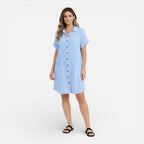Felorro | Women’s Linen Shirt Dress with Pockets – Casual Summer Dress