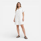 Felorro | Women’s Linen Shirt Dress with Pockets – Casual Summer Dress