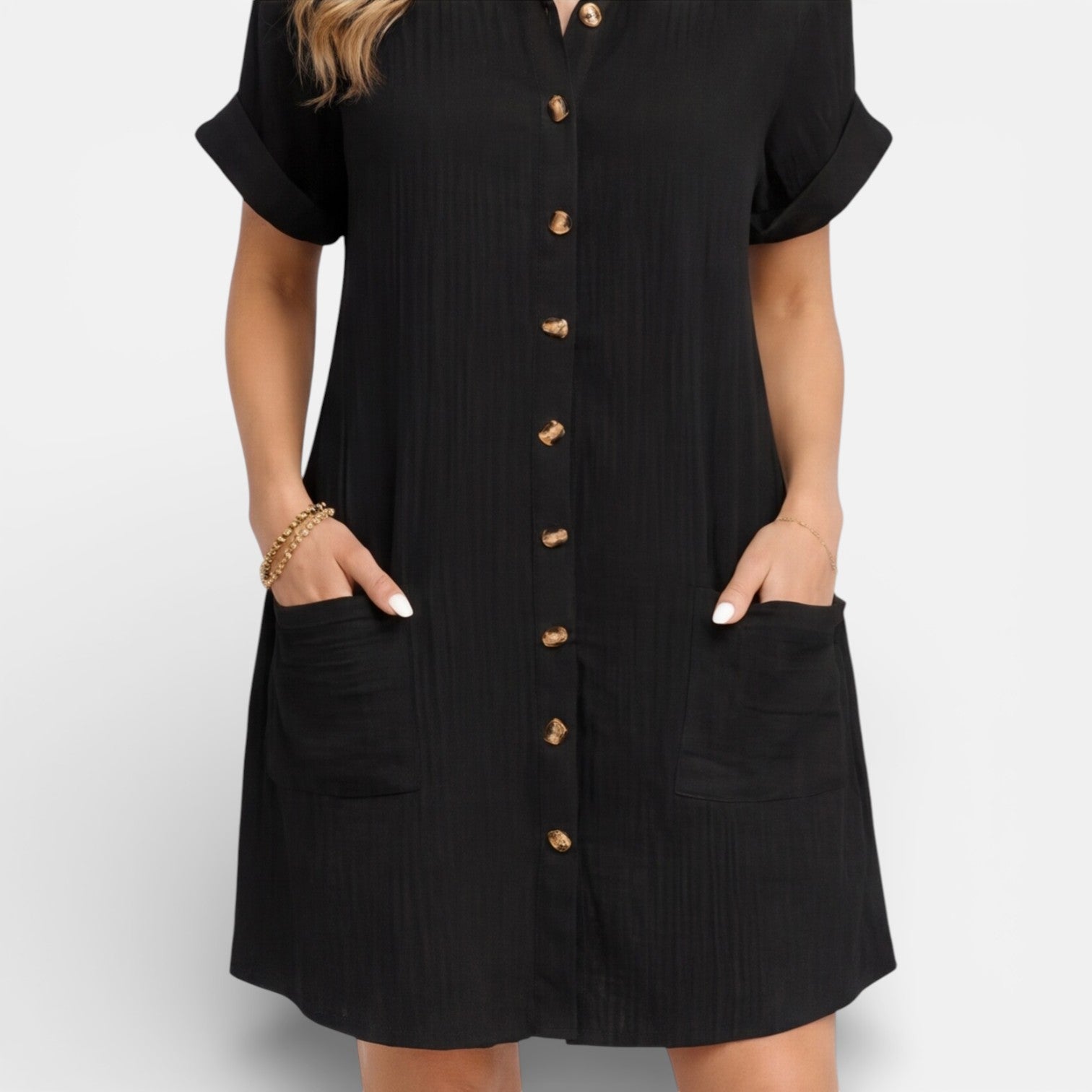 Felorro | Women’s Linen Shirt Dress with Pockets – Casual Summer Dress