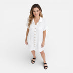 Felorro | Women’s Linen Shirt Dress with Pockets – Casual Summer Dress