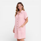 Felorro | Women’s Linen Shirt Dress with Pockets – Casual Summer Dress