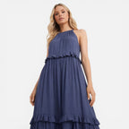 Felorro | Women’s Tiered Maxi Dress Lightweight Flowy Summer Halter Neck