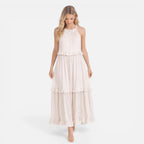 Felorro | Women’s Tiered Maxi Dress Lightweight Flowy Summer Halter Neck