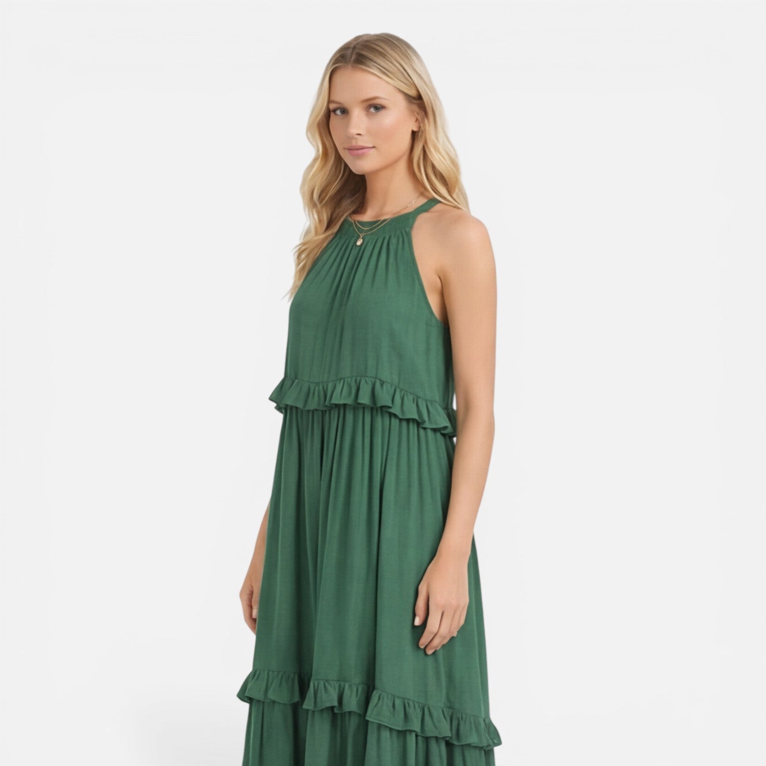 Felorro | Women’s Tiered Maxi Dress Lightweight Flowy Summer Halter Neck