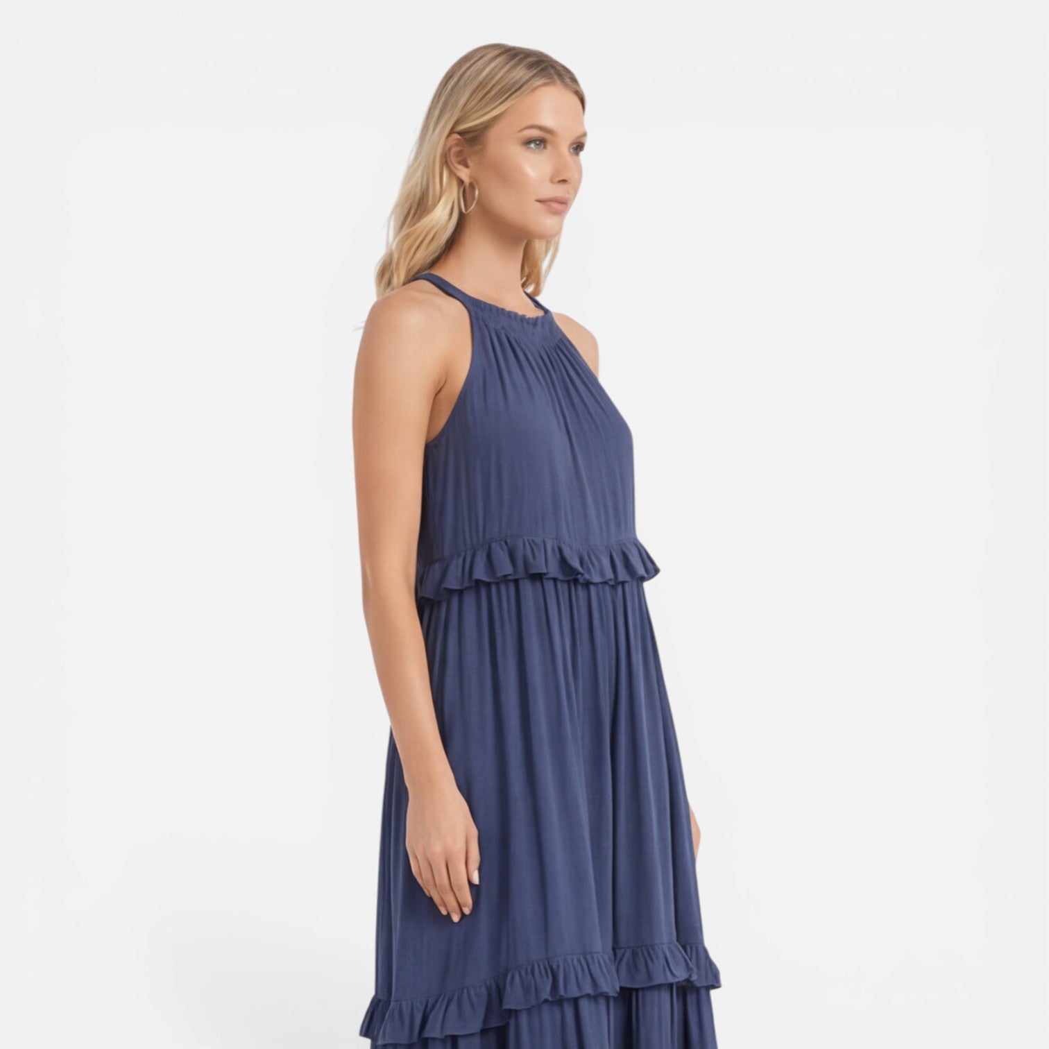 Felorro | Women’s Tiered Maxi Dress Lightweight Flowy Summer Halter Neck