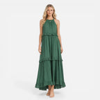 Felorro | Women’s Tiered Maxi Dress Lightweight Flowy Summer Halter Neck