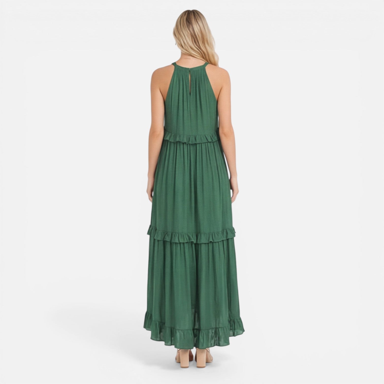 Felorro | Women’s Tiered Maxi Dress Lightweight Flowy Summer Halter Neck