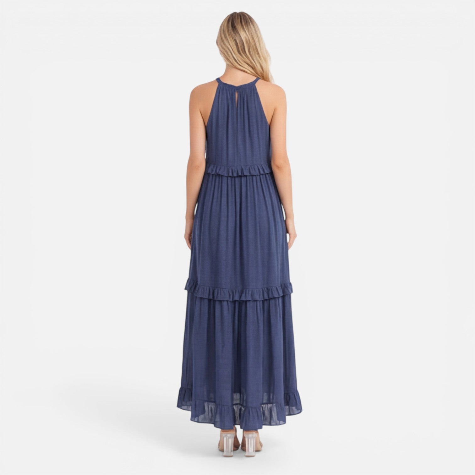 Felorro | Women’s Tiered Maxi Dress Lightweight Flowy Summer Halter Neck