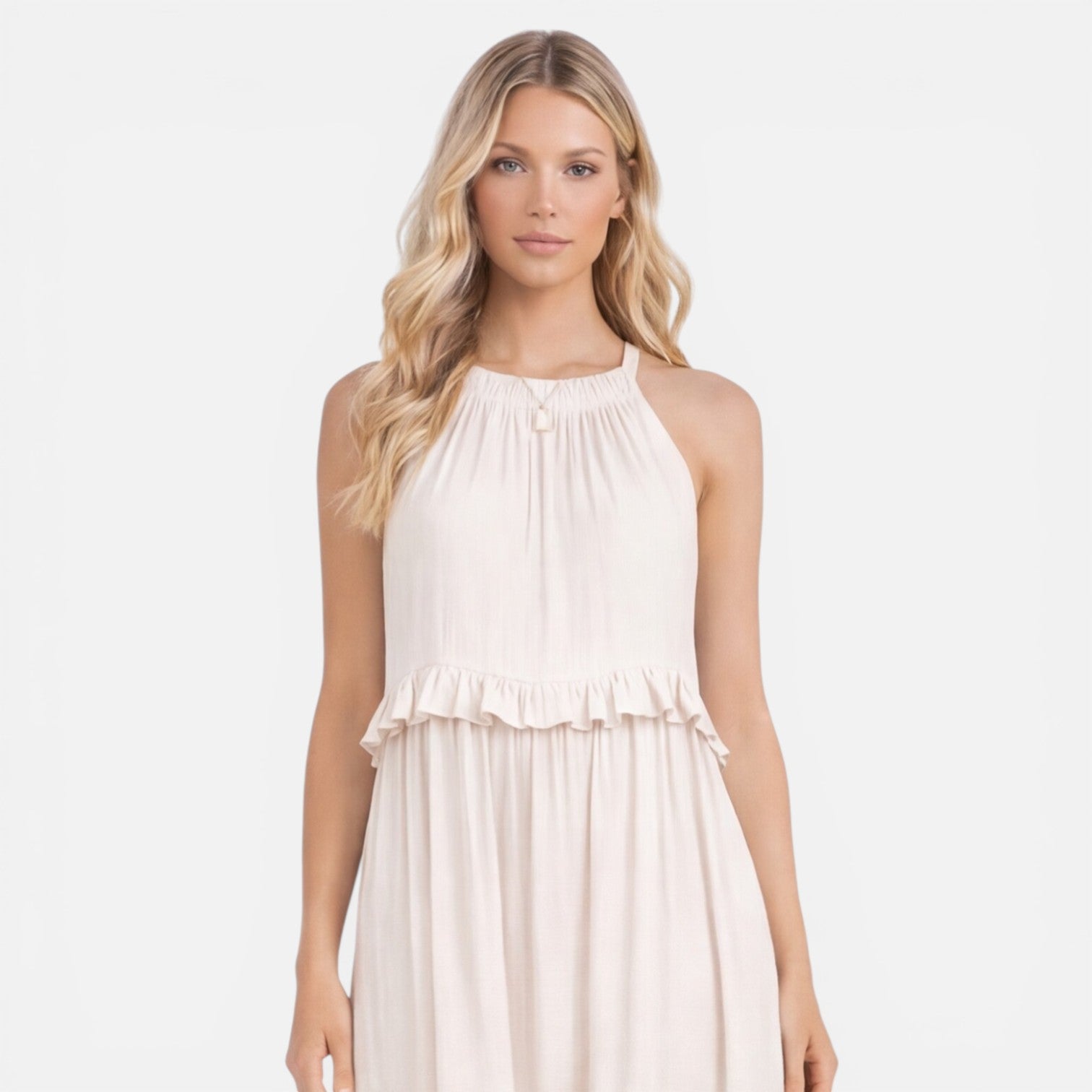 Felorro | Women’s Tiered Maxi Dress Lightweight Flowy Summer Halter Neck