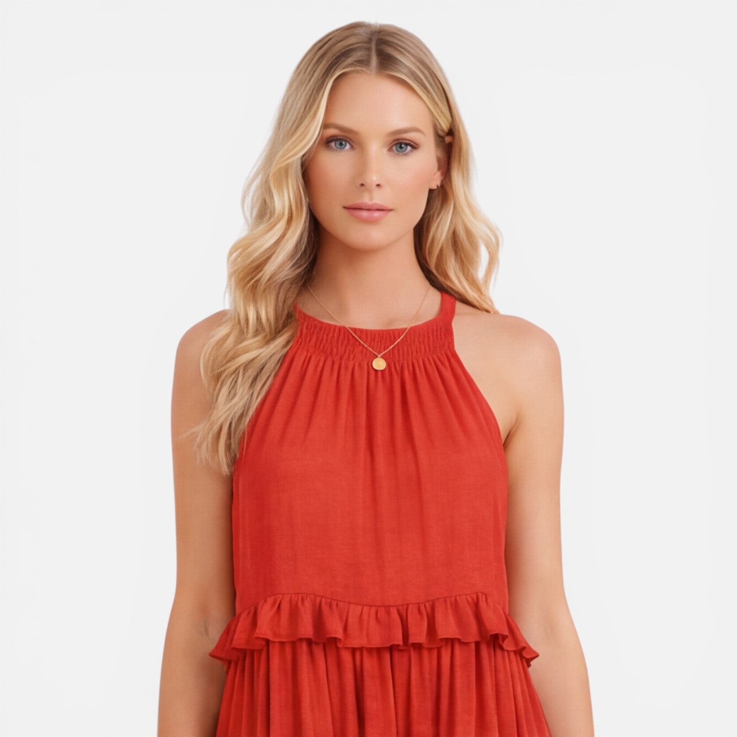 Felorro | Women’s Tiered Maxi Dress Lightweight Flowy Summer Halter Neck