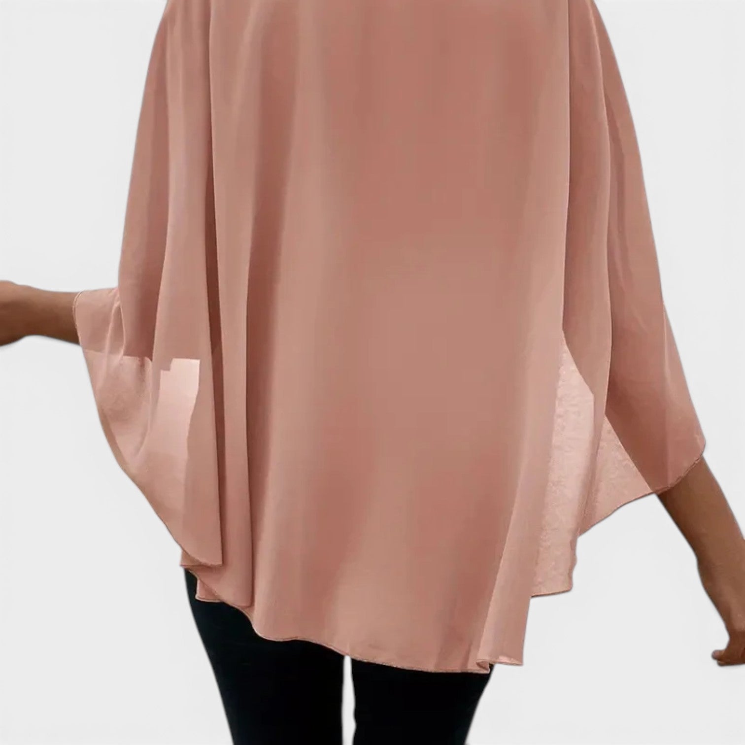 Felorro | Women’s Chiffon Blouse Lightweight Flowing Cape Sleeve Elegant Fit