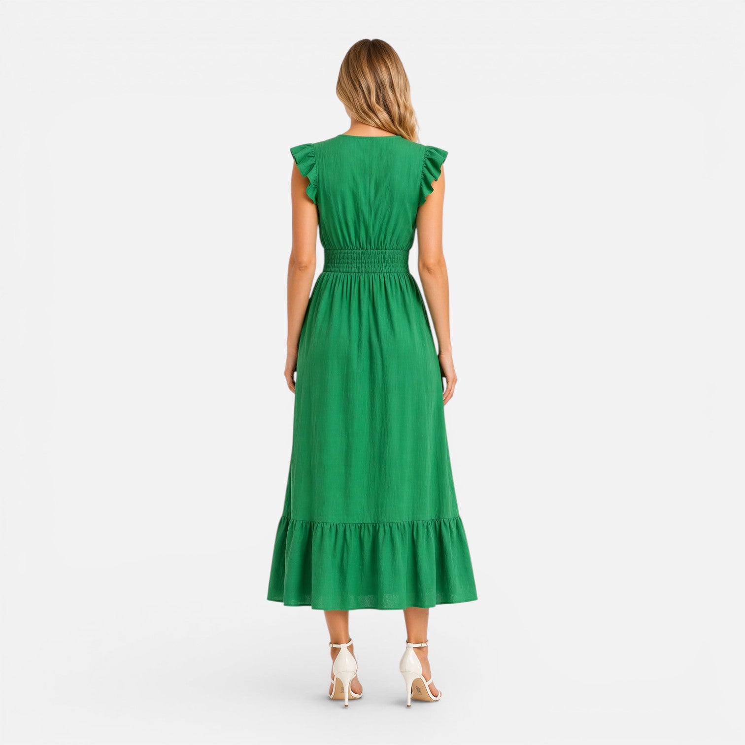 Felorro | Women’s Wrap Midi Dress Cotton Comfortable Elegant Summer