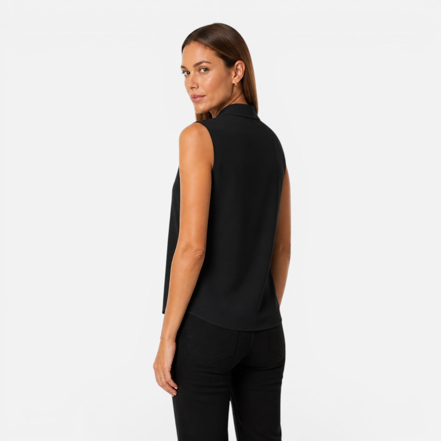 Felorro | Women’s Sleeveless Blouse Elegant Draped V-Neck Timeless Fit