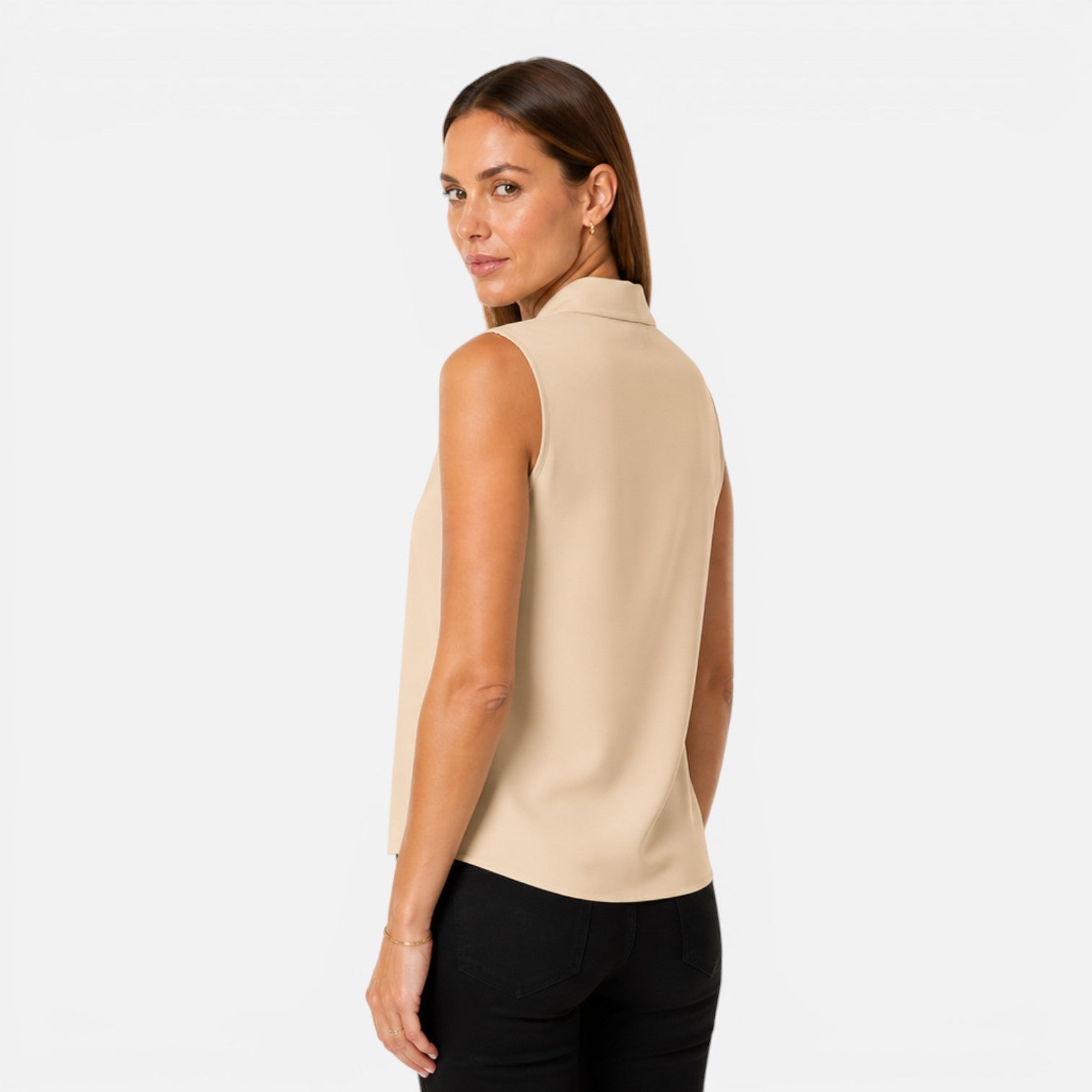Felorro | Women’s Sleeveless Blouse Elegant Draped V-Neck Timeless Fit