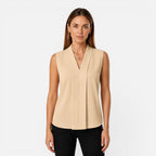 Felorro | Women’s Sleeveless Blouse Elegant Draped V-Neck Timeless Fit