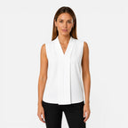 Felorro | Women’s Sleeveless Blouse Elegant Draped V-Neck Timeless Fit