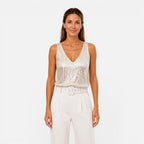 Felorro | Women’s Sequin V-Neck Top for Party & Evening Wear